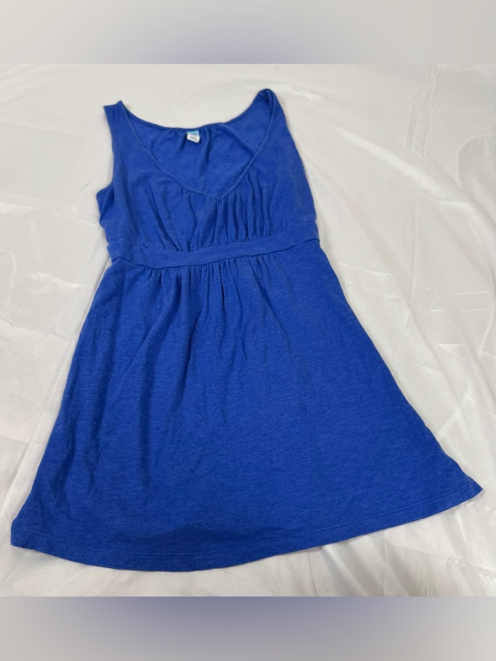 Old Navy Maternity Top Medium Blue Empire Waist Sleeveless Tie Back Casual